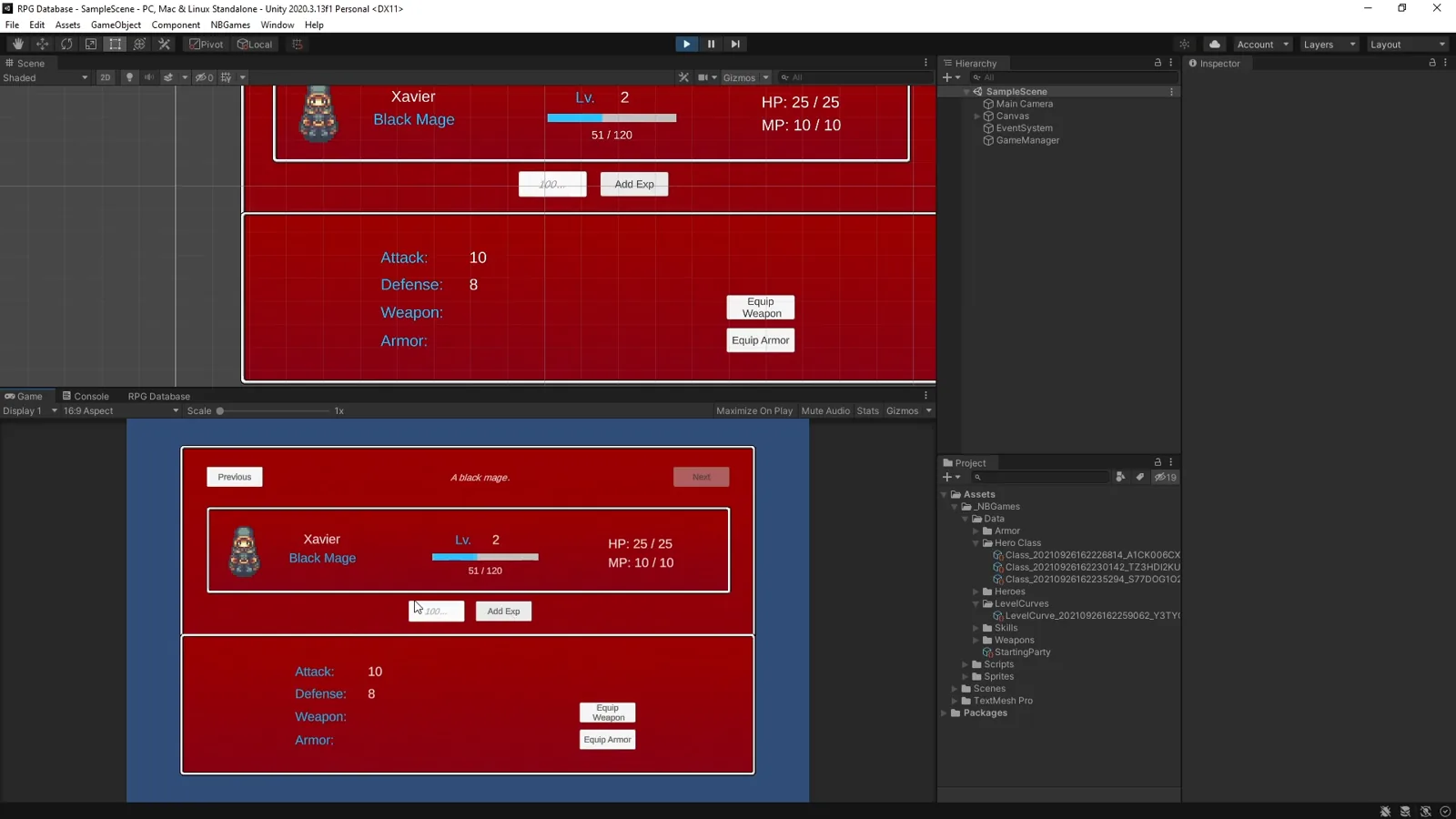 Custom RPG Database toolset interface