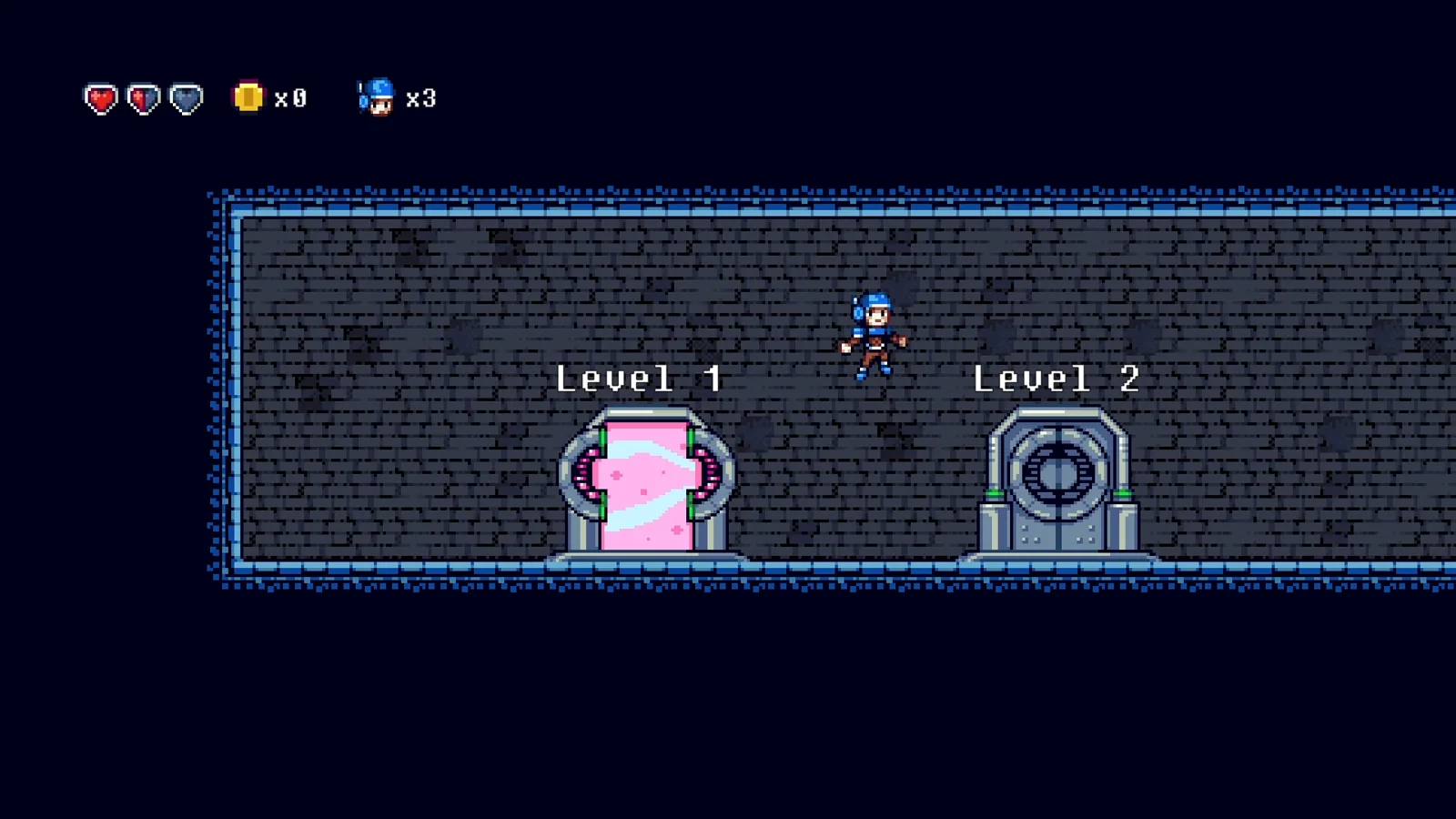 Colorful 2D platform game scene
